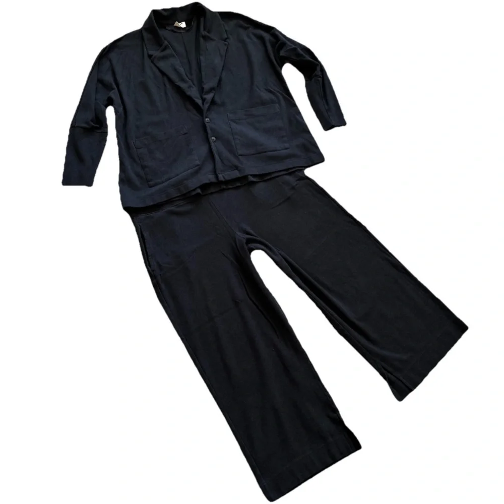 PACT 100% ORGANIC COTTON Classic Pajama Set XL Sleepwear Elevated Comfy Chic